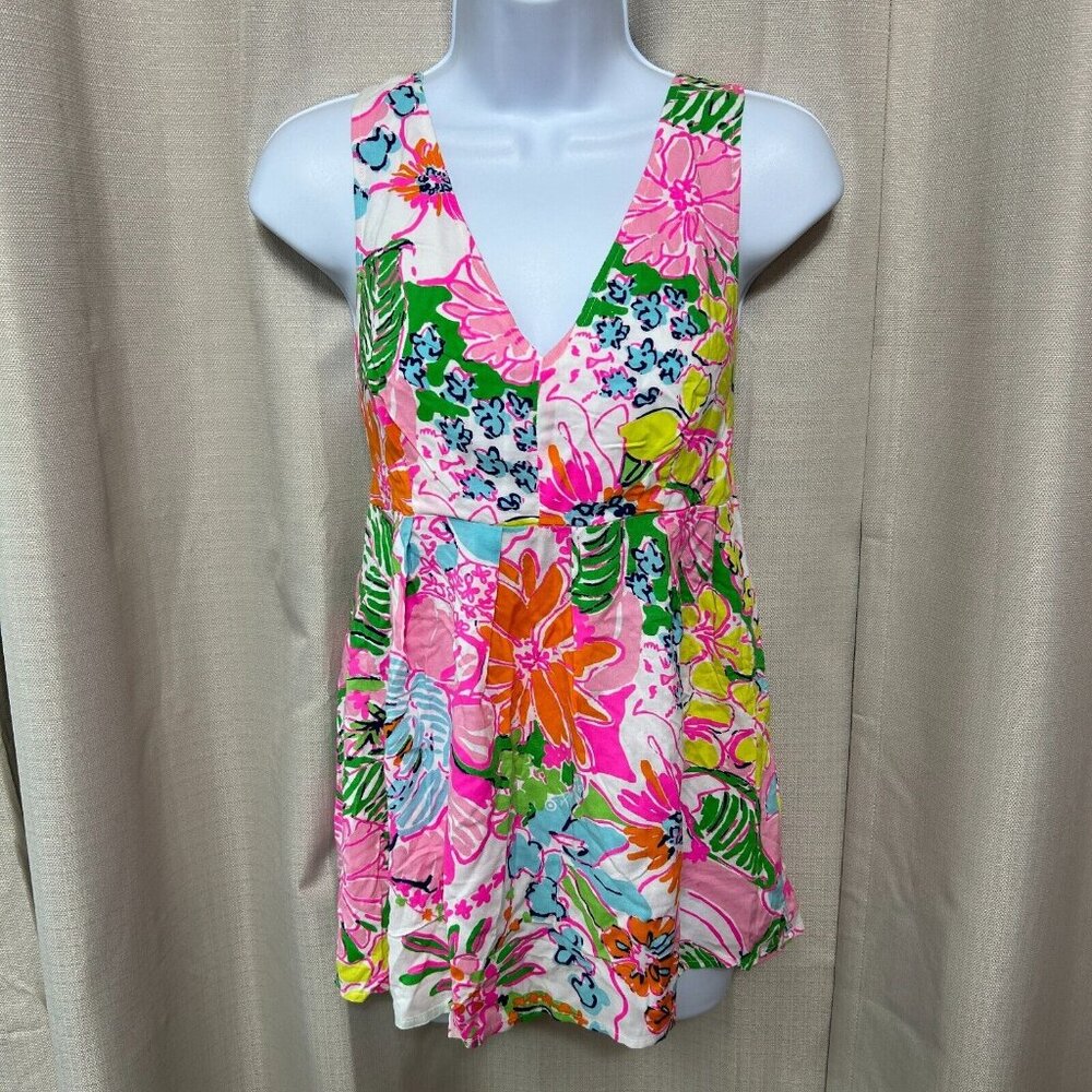 Lilly Pulitzer X Target Nosey Posey Sleeveless Top Women's Size XS Floral Print